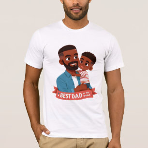 T-shirt Meilleur Papa du Monde - Famille Afro-Américaine