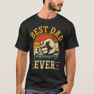 T-shirt Meilleur Papa du Monde Poing en l'Air Rétro Vintag