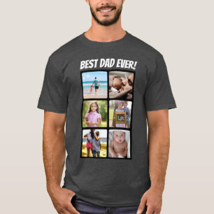 T-shirt Meilleur papa Ever 6 Photo Collage Fête des pères