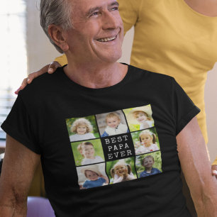 T-shirt Meilleur Papa Ever 8 Collage de Photos Petits-Enfa