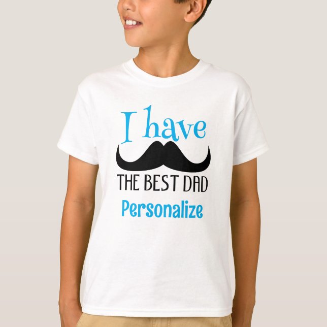T-shirt Meilleur papa fête des pères moustache Personnalis (Devant)