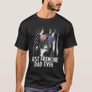 T-shirt Meilleur papa Frenchie pour homme Drapeau américai