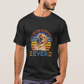 T-shirt Meilleur Papa Golden Retriever Chien Fête des Père