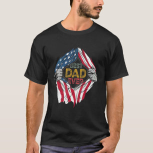 T-shirt Meilleur papa jamais American Flag Super Hero Da P