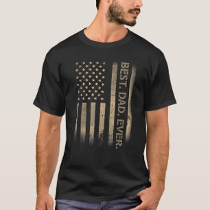 T-shirt Meilleur papa Jamais American USA Grunge Flag Père