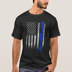 T-shirt Meilleur papa jamais avec le drapeau américain pou