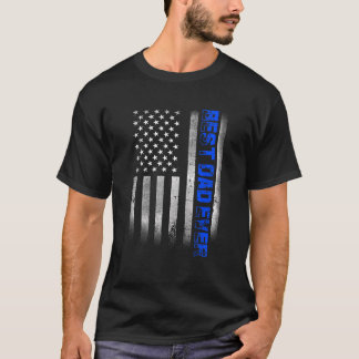 T-shirt Meilleur papa jamais avec le drapeau américain pou