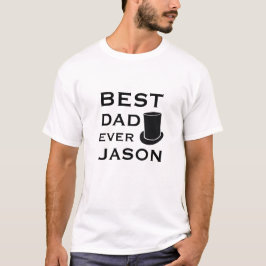 T-shirt Meilleur Papa Jamais Avec Top Hat High Casquette T