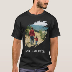 T-shirt Meilleur Papa Jamais Brush Stroke Photo