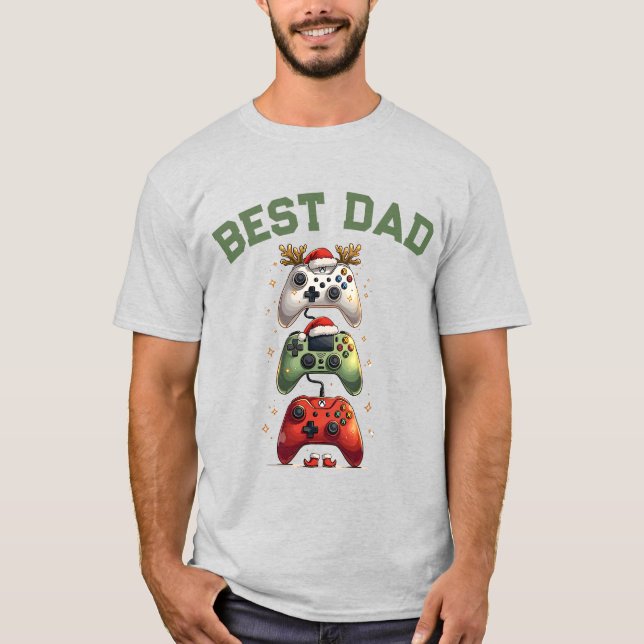 T-shirt Meilleur Papa Jamais - Cadeau de jeu de Noël (Devant)