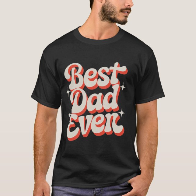 T-shirt Meilleur papa jamais - Design rétro chaleureux pou (Devant)