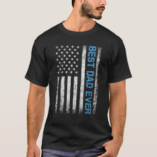 T-shirt Meilleur papa jamais drapeau américain cadeau amér