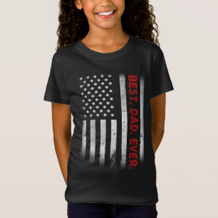 T-Shirt Meilleur. Papa. Jamais. Drapeau américain Fête des