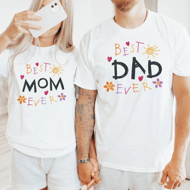 T-shirt Meilleur papa jamais | Fête des pères clipart colo (Créateur téléchargé)
