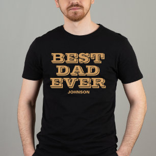 T-shirt Meilleur Papa Jamais Fête des pères Noir Et Or Mod