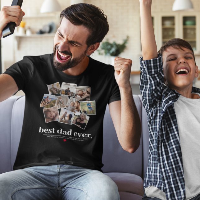 T-shirt Meilleur papa Jamais Fête des pères Photo Collage (Créateur téléchargé)