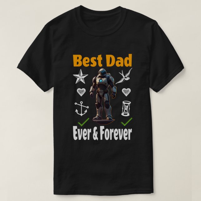 T-shirt Meilleur papa jamais & jamais (Design devant)