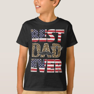 T-shirt Meilleur papa jamais Leopard Plaid Fête des pères