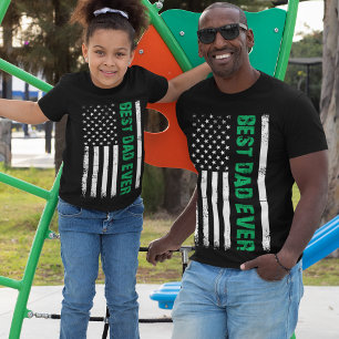 T-shirt Meilleur papa Jamais Mince Ligne Verte Papa Milita