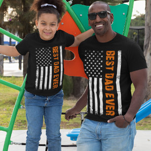T-shirt Meilleur Papa Jamais Mince Orange Line Rechercher