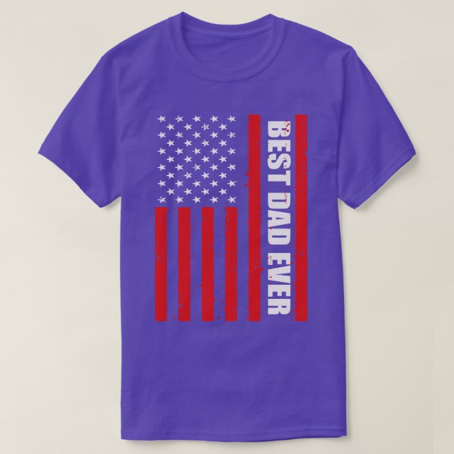 T-shirt Meilleur papa jamais patriotique (Design devant)