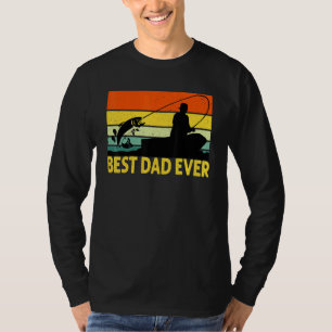 T-shirt Meilleur Papa Jamais Pêcher Père Pêcheur Retro Vin