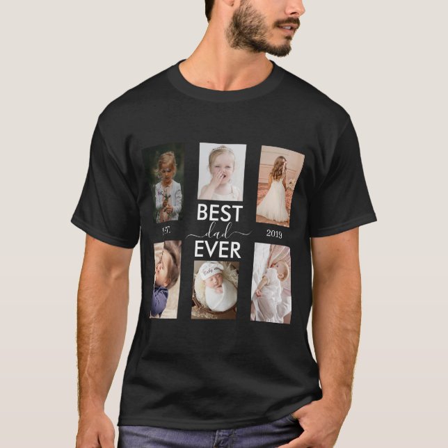 T-shirt Meilleur papa jamais Personnalisable année et imag (Devant)