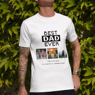 T-shirt Meilleur Papa Jamais Photo Collage Téméraire Typog