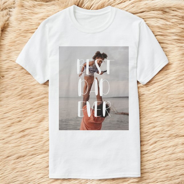 T-shirt Meilleur papa jamais photo moderne (Créateur téléchargé)