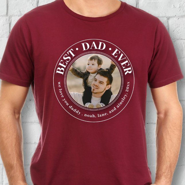 T-shirt Meilleur papa jamais Photo personnalisée Fête des  (Créateur téléchargé)