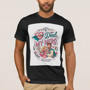 T-shirt Meilleur Papa Mon Héros T Shirt Cadeau de Fête d