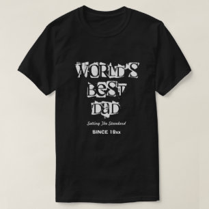 T-shirt Meilleur papa noir personnalisé au monde