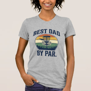 T-shirt Meilleur Papa Par Disc Golf Vintage Sunset Design_