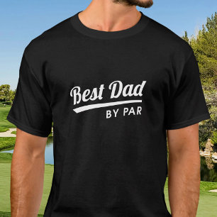 T-shirt Meilleur papa Par Par Par Père's Black White Golf 