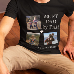T-shirt Meilleur papa par photo collage de 3 photos pour l