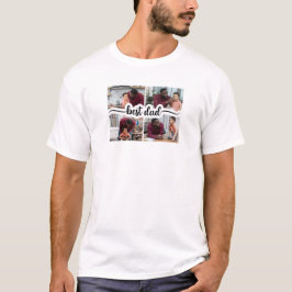 T-shirt Meilleur papa personnalisé 4 photo Collage