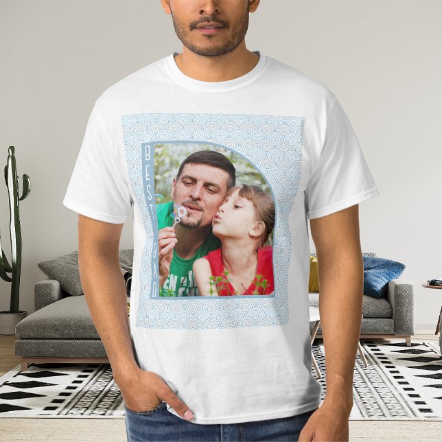 T-shirt Meilleur papa photo demi-arc (Créateur téléchargé)