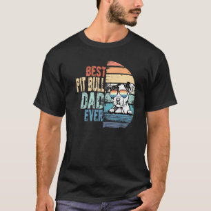 T-shirt Meilleur papa Pit Bull drôle de tous les temps Rét