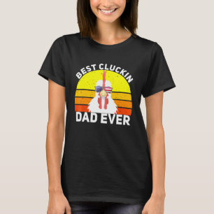 T-shirt Meilleur papa poulet américain retro Ferme de poul