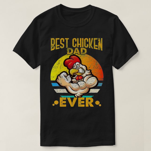 T-shirt Meilleur papa poulet jamais drôle fête des pères v (Design devant)