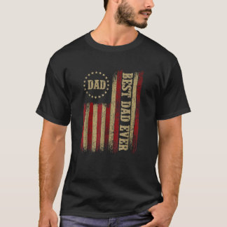 T-shirt Meilleur Papa Pour Hommes Fête des pères Drapeau A