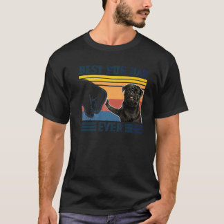 T-shirt Meilleur Papa Pug Ever Version Noire Vintage Fête