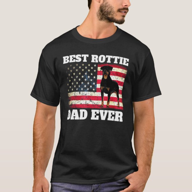 T-shirt Meilleur papa Rottweiler (Devant)