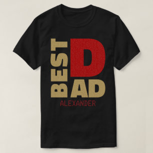 T-shirt Meilleur papa Rouge Parties scintillant Nom Custom
