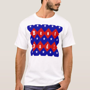 T-shirt Meilleur papa Stars & Diamonds Typographie Rouge &