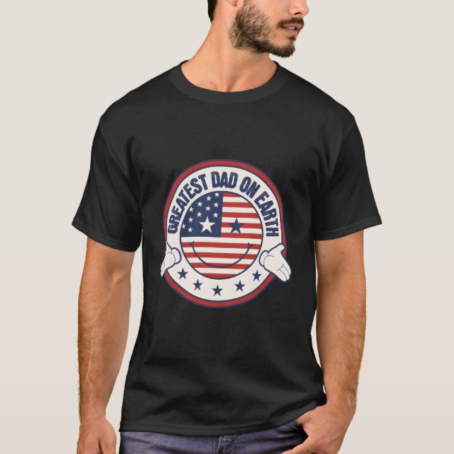 T-shirt Meilleur Papa Sur Eh Patriotique Fête des pères Am (Devant)
