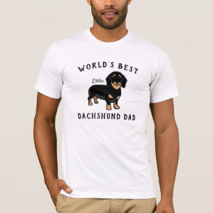 T-shirt Meilleur Papa Teckel au Monde Nom du Chien Personn