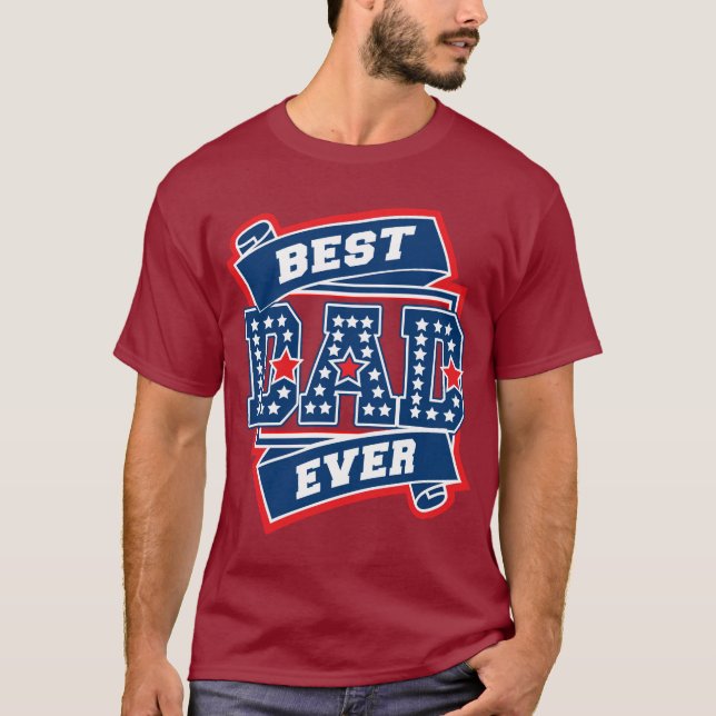 T-shirt Meilleur papa Tous les étoiles SuperPapa (Devant)