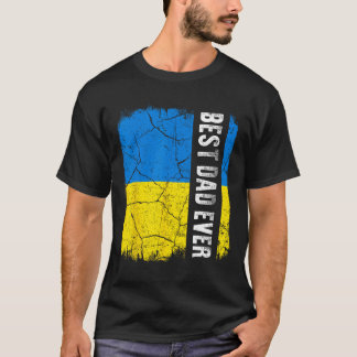 T-shirt Meilleur papa ukrainien Ukraine Drapeau Fête des p