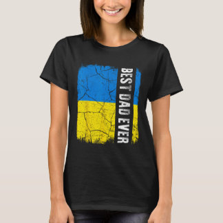 T-shirt Meilleur papa ukrainien Ukraine Drapeau Fête des p